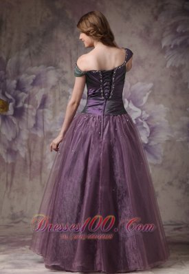 Dark Purple Prom Evening Dress Off The Shoulder