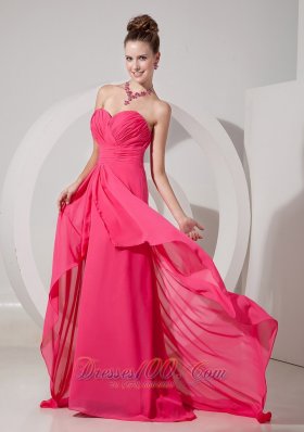 Cheap rom Gown Dress Coral Red Empire Sweetheart