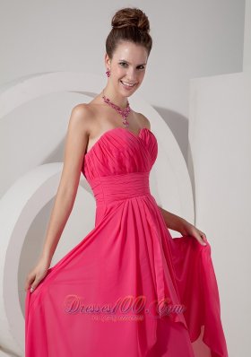 Cheap rom Gown Dress Coral Red Empire Sweetheart