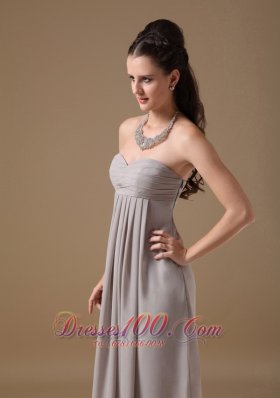 Clarence Grey Bridesmaid Dress Chiffon Ruch