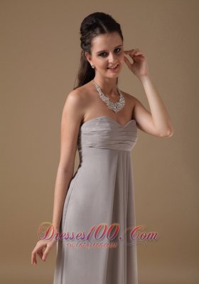 Clarence Grey Bridesmaid Dress Chiffon Ruch