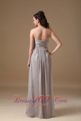 Clarence Grey Bridesmaid Dress Chiffon Ruch