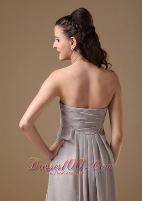 Clarence Grey Bridesmaid Dress Chiffon Ruch