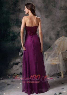 Dark Purple Prom Dress Empire Chiffon Beading2013