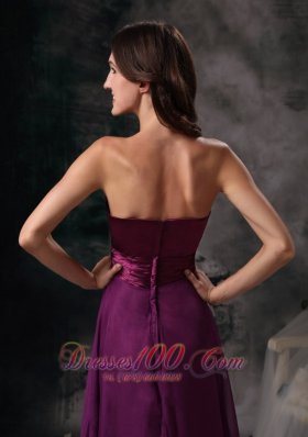 Dark Purple Prom Dress Empire Chiffon Beading2013