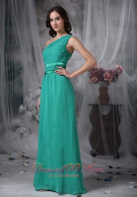 Turquoise Evening Dress Side Zipper Beading