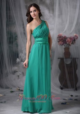 Turquoise Evening Dress Side Zipper Beading