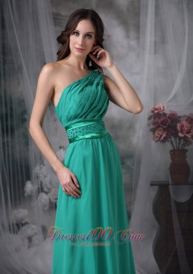 Turquoise Evening Dress Side Zipper Beading