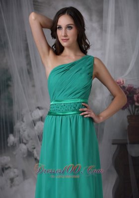 Turquoise Evening Dress Side Zipper Beading