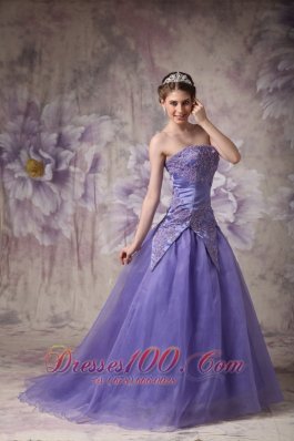 Romantic Lilac Around 150 Prom Dress Appliques