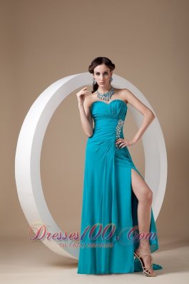 Discount Teal Prom Dress 2013 Column Sweetheart