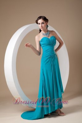 Discount Teal Prom Dress 2013 Column Sweetheart