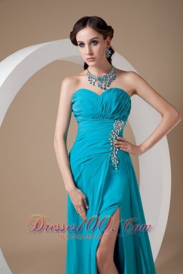 Discount Teal Prom Dress 2013 Column Sweetheart