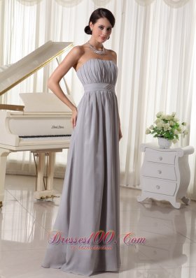 Modest Grey Empire Prom Holiday Dress Ruch Beading