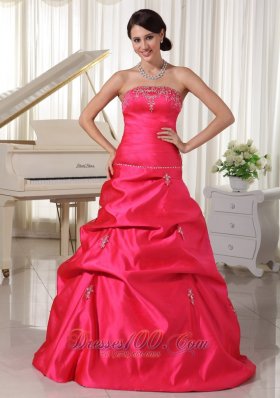 Plus Size Prom Dress Pick-ups Appliques Scattered