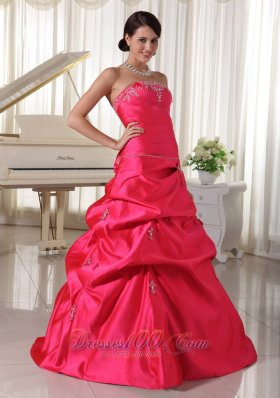 Plus Size Prom Dress Pick-ups Appliques Scattered