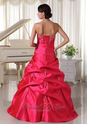 Plus Size Prom Dress Pick-ups Appliques Scattered