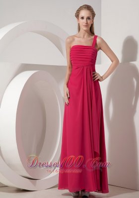 Beautiful Coral Red Prom Dress for Junior One Shoulder