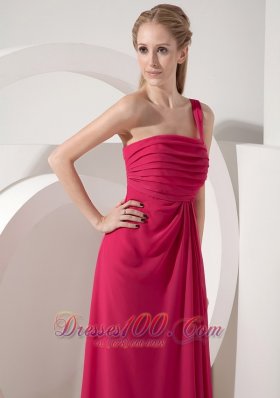 Beautiful Coral Red Prom Dress for Junior One Shoulder