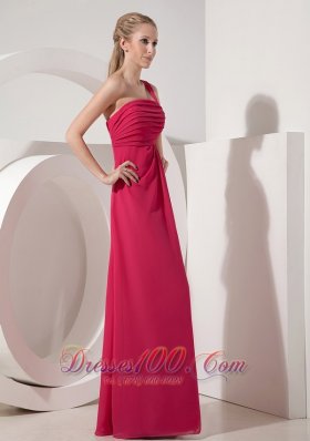 Beautiful Coral Red Prom Dress for Junior One Shoulder