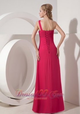 Beautiful Coral Red Prom Dress for Junior One Shoulder