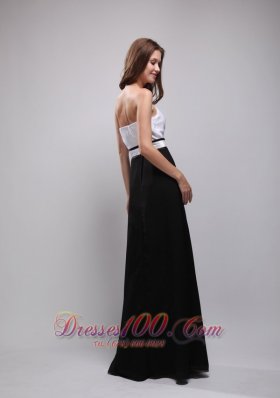 Black and White Appliques Prom Evening Dress