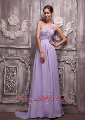 Lilac 2013 Prom Evening Dress One Shoulder Beading