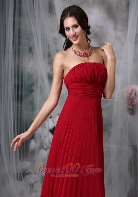 Wine Red Dress Formal Evening Chiffon Ruch Around 100