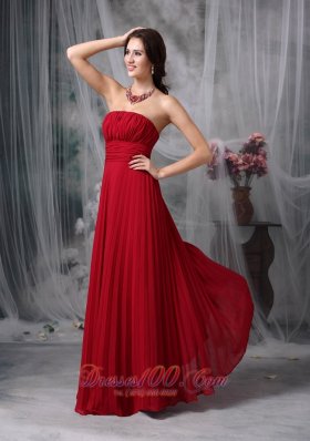 Wine Red Dress Formal Evening Chiffon Ruch Around 100