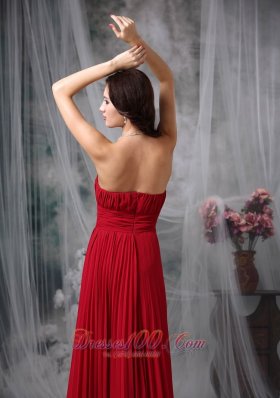 Wine Red Dress Formal Evening Chiffon Ruch Around 100