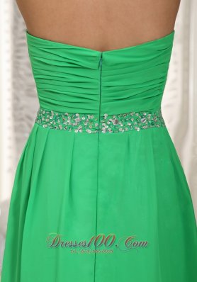 Prom Dress Customize Spring Green Ruch and Beading