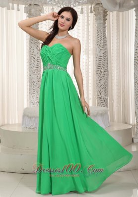 Prom Dress Customize Spring Green Ruch and Beading