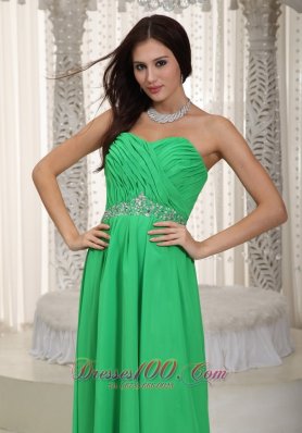 Prom Dress Customize Spring Green Ruch and Beading