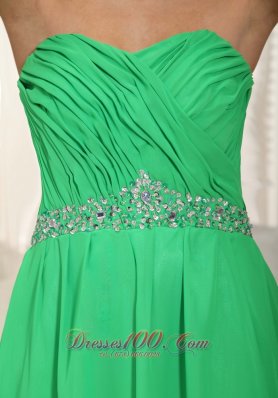 Prom Dress Customize Spring Green Ruch and Beading