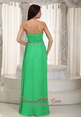 Prom Dress Customize Spring Green Ruch and Beading