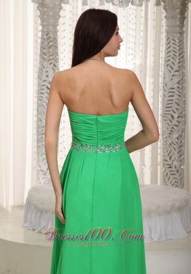 Prom Dress Customize Spring Green Ruch and Beading