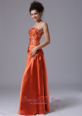 Wholesale Beading Column Dress for Prom Rust Red