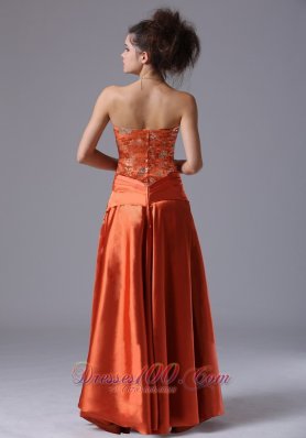 Wholesale Beading Column Dress for Prom Rust Red