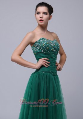 Clarence Prom Formal Dress Beaded Dark Green