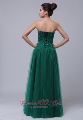 Clarence Prom Formal Dress Beaded Dark Green