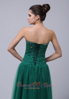 Clarence Prom Formal Dress Beaded Dark Green