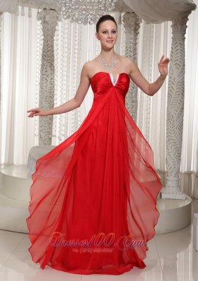 Soft Red Homecoming Dress Around 100 V-neck Chiffon