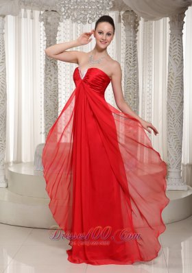 Soft Red Homecoming Dress Around 100 V-neck Chiffon