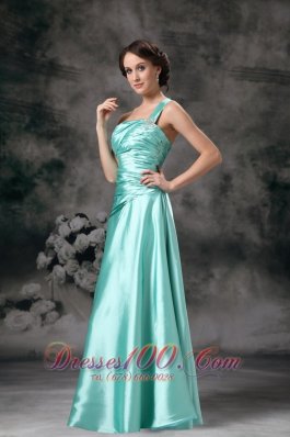 One Shoulder Pleated Dress for Prom Girl Beading