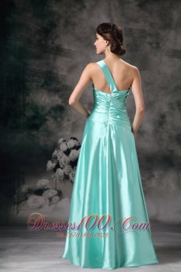 One Shoulder Pleated Dress for Prom Girl Beading