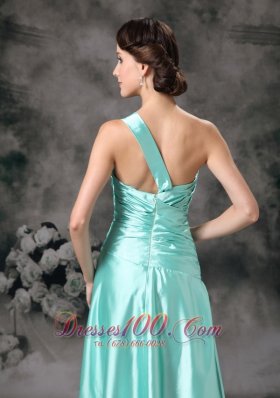 One Shoulder Pleated Dress for Prom Girl Beading