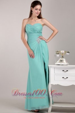 Apple Green Chiffon Beading Prom Dress for Junior