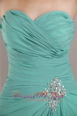 Apple Green Chiffon Beading Prom Dress for Junior