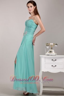 Apple Green Chiffon Beading Prom Dress for Junior