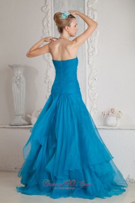 Teal Mermaid Prom Evening Dress Appliques Low Price